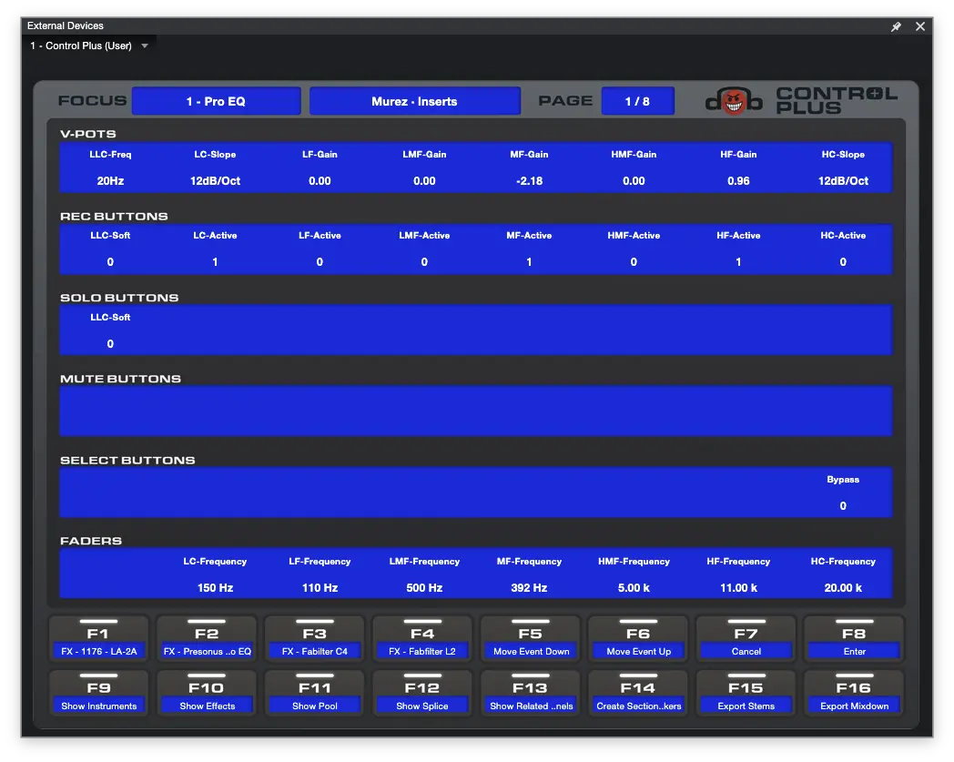Advanced MIDI mode with mappable controls